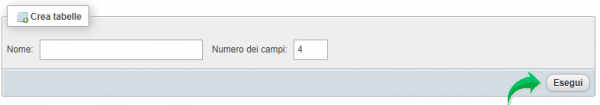 crea tabella phpmyadmin