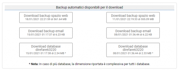 backup download dal cpanel