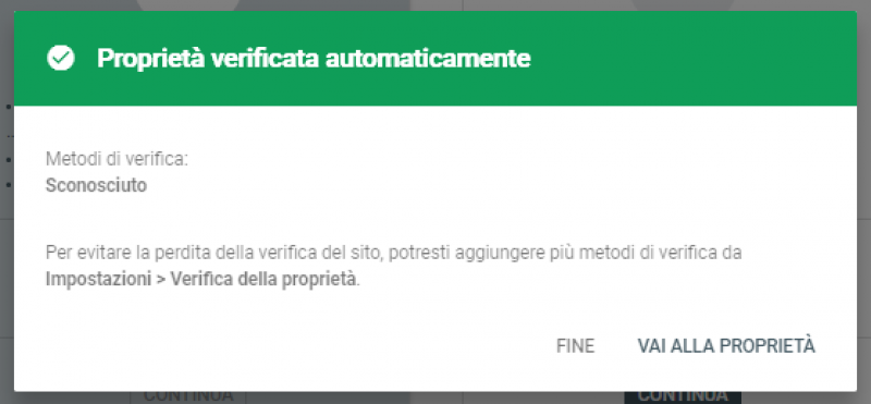 verificato con successo